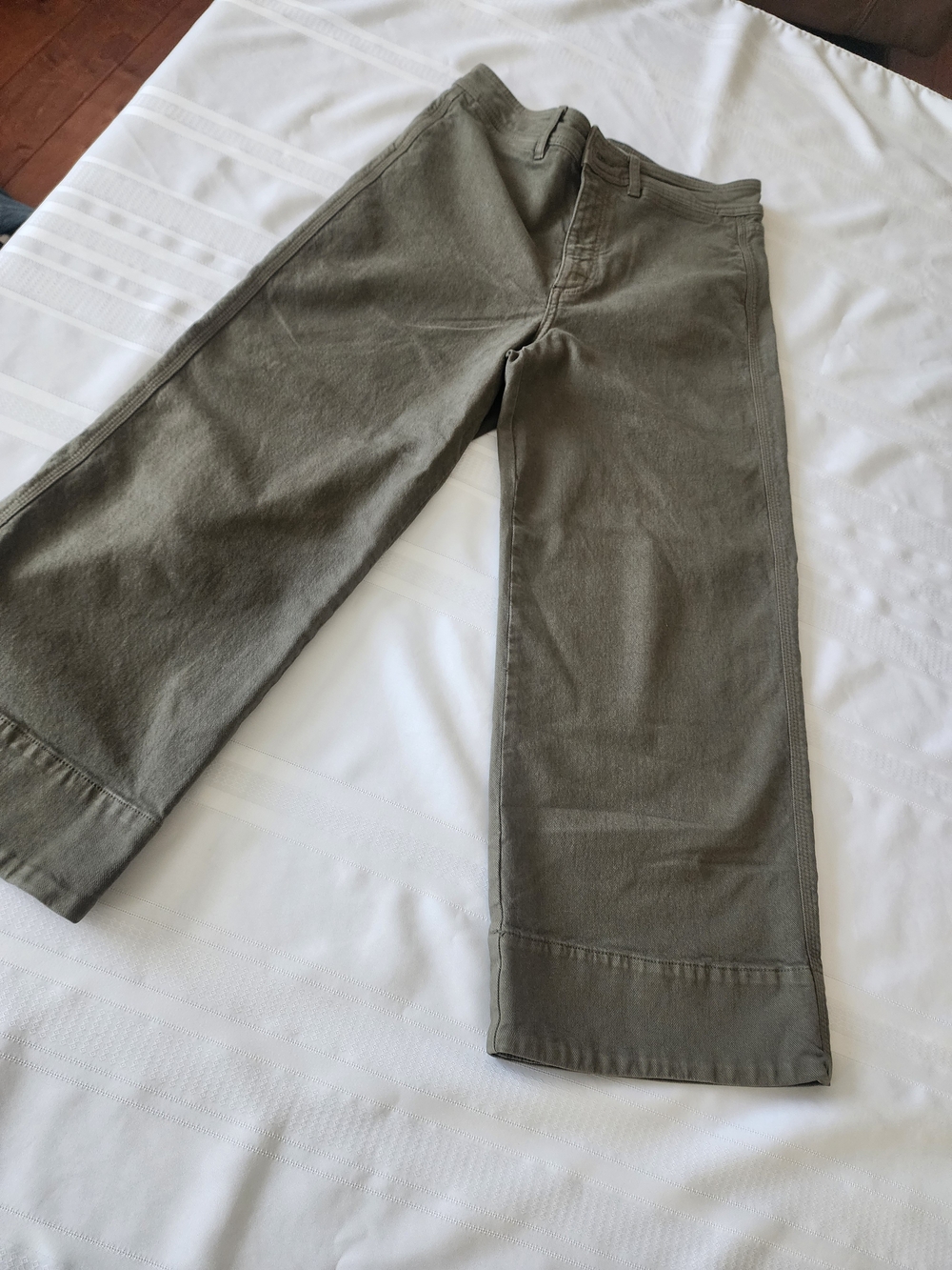 LOFT Wide-Leg Pants in Olive
